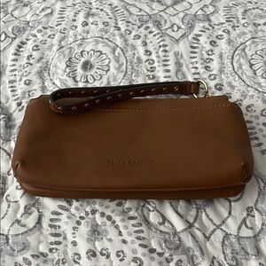 Vince Camuto Tan Brown Leather Clutch wristlet